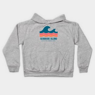 Seabrook Island South Carolina Vintage Wave Kids Hoodie